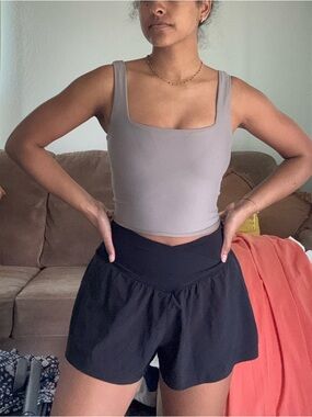 Square-Neck Crop Camisole in Taupe